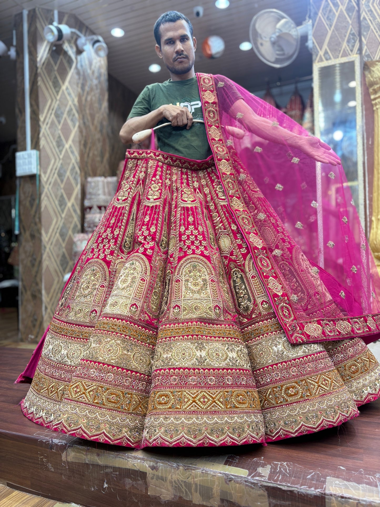 Engaging maroon ball bridal Lehenga