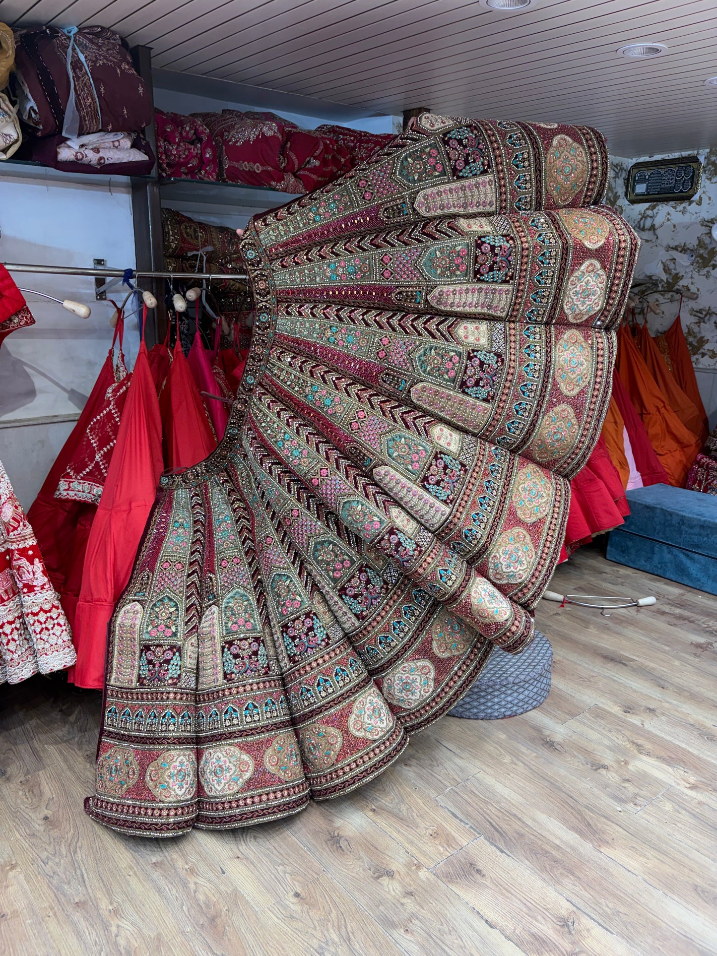 Maroon Ball Bridal Lehenga