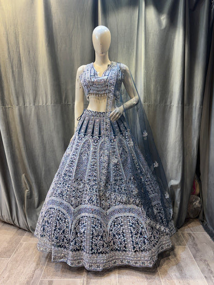 Lavishing blue Crop Top Lehenga