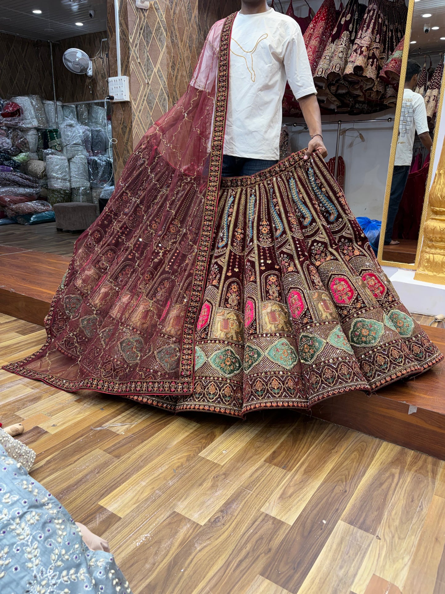 Maroon Ball Bridal Lehenga