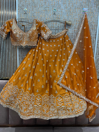 White Crop Top Lehenga