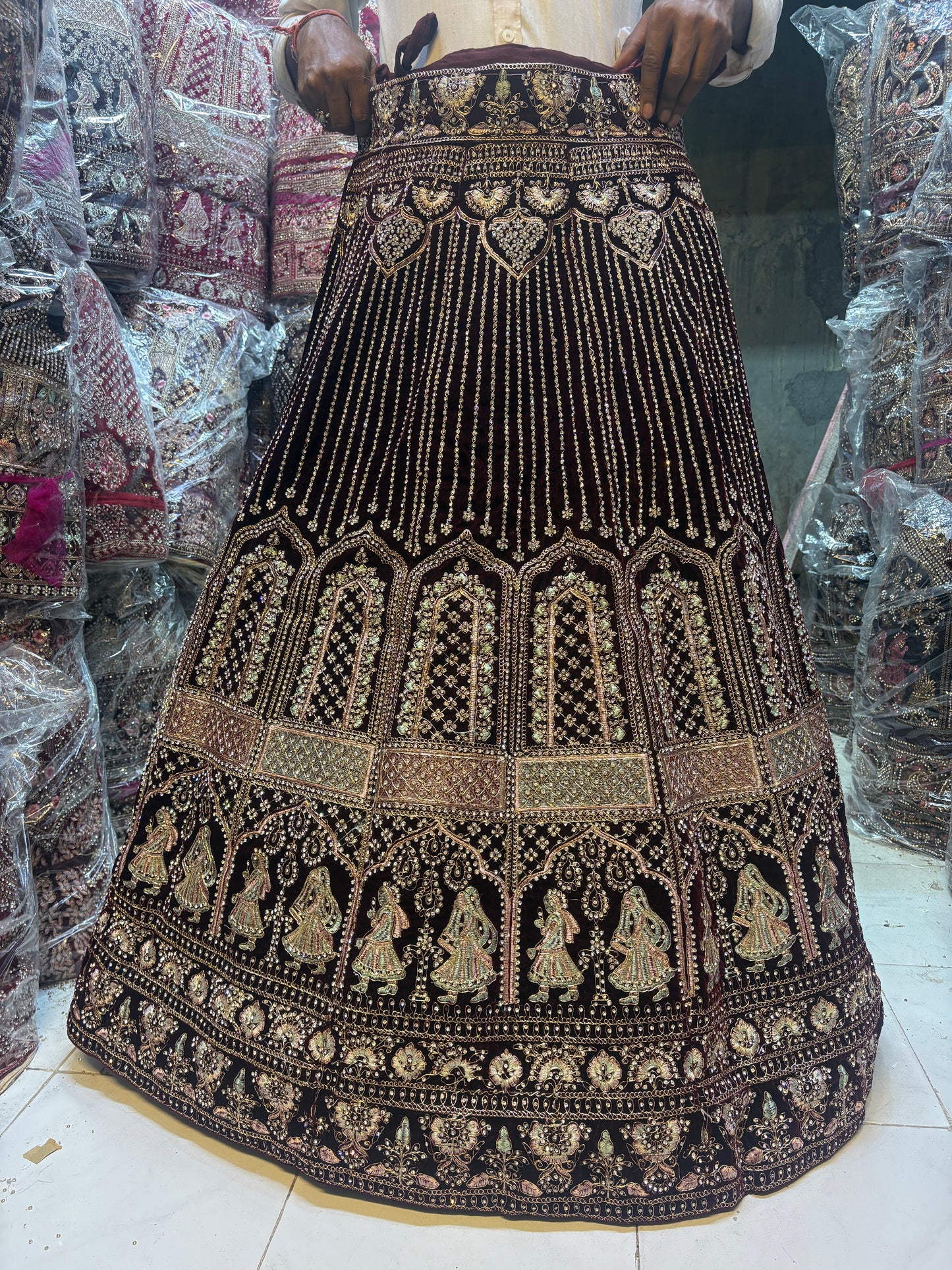 Glamorous maroon doli barat Lehenga