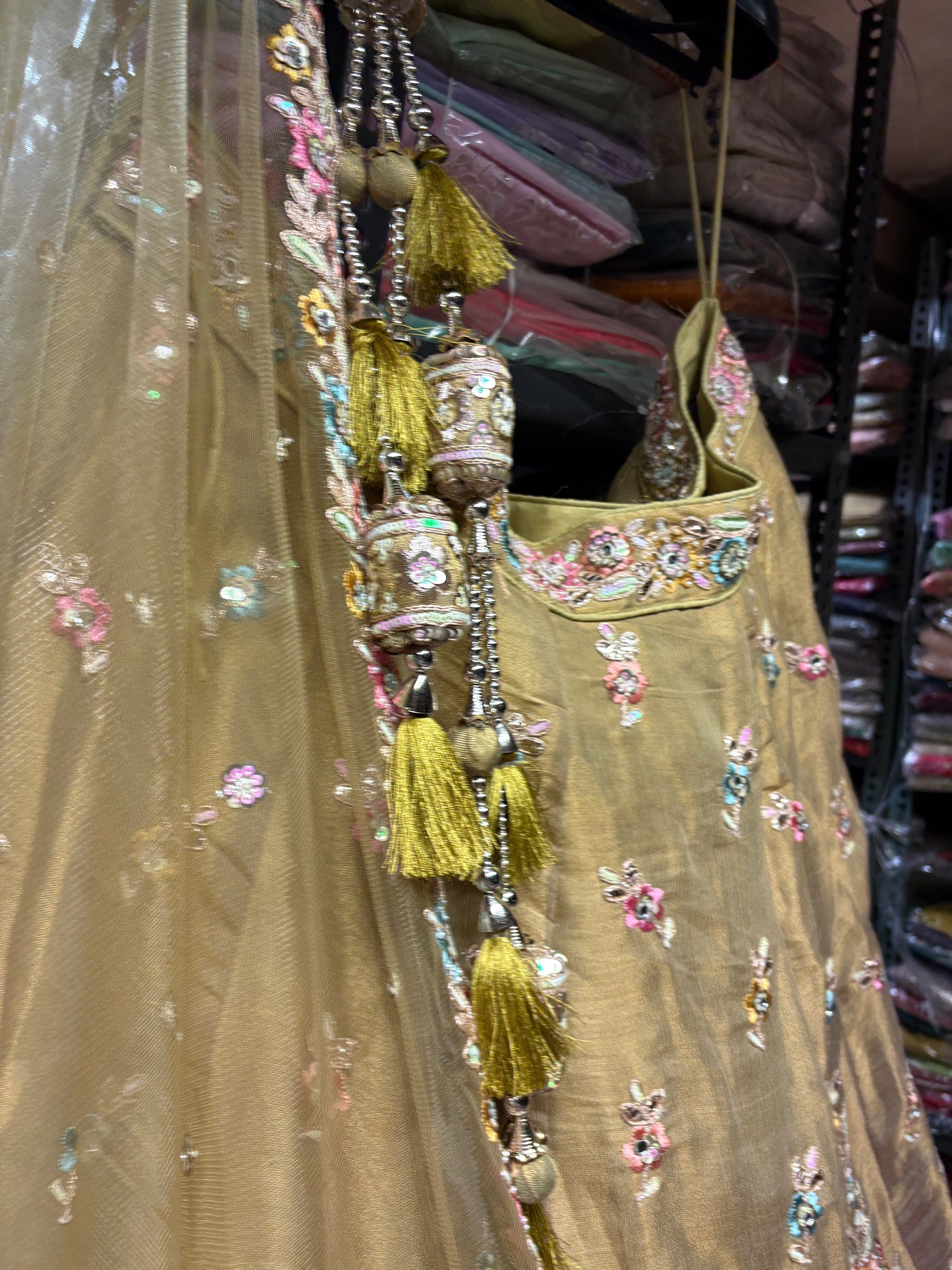 Eye catching yellow haldi mehendi Lehenga