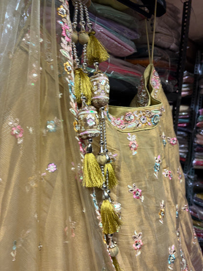 Eye catching yellow haldi mehendi Lehenga