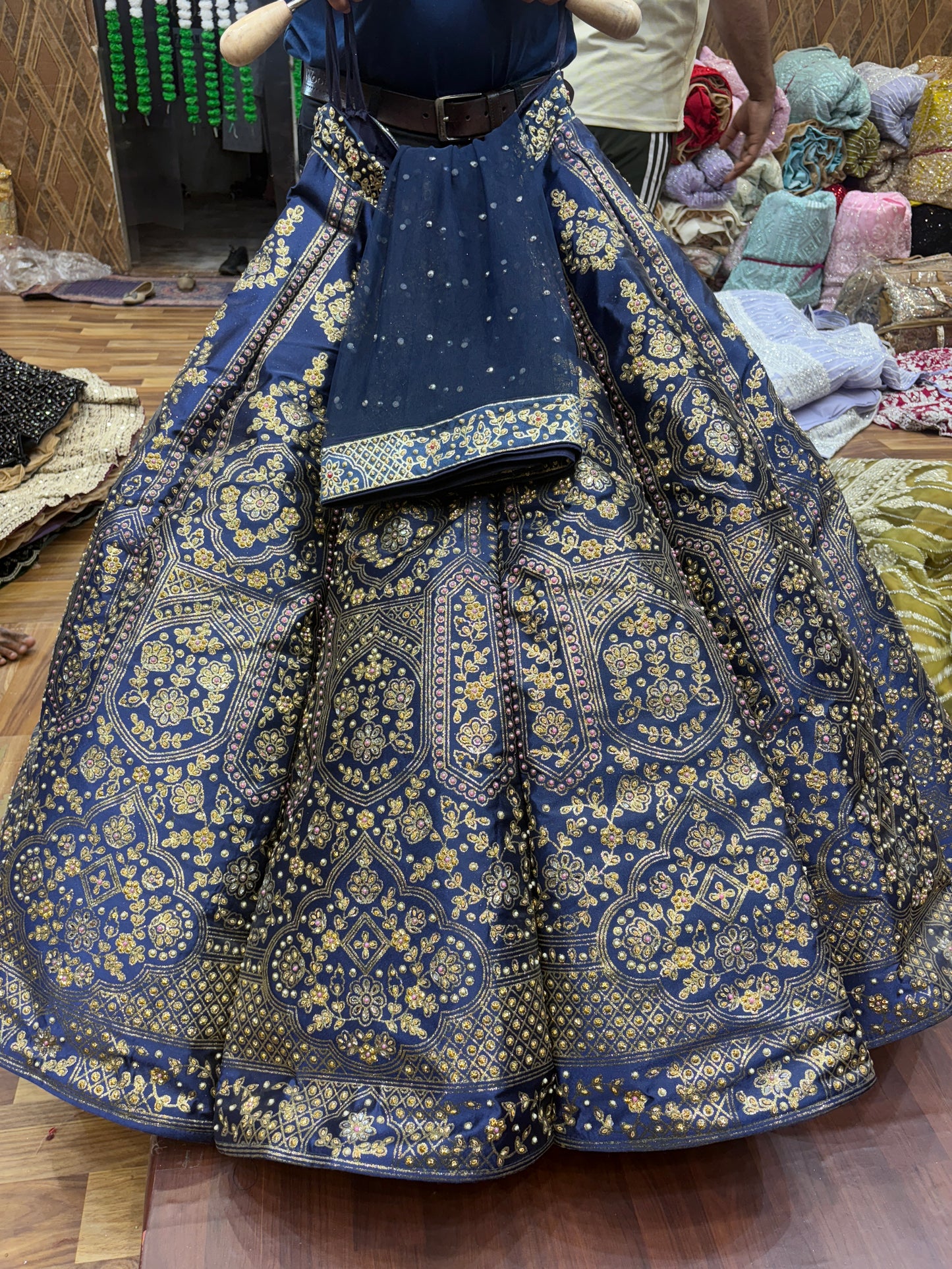 Attractive Dark blue ball Lehenga