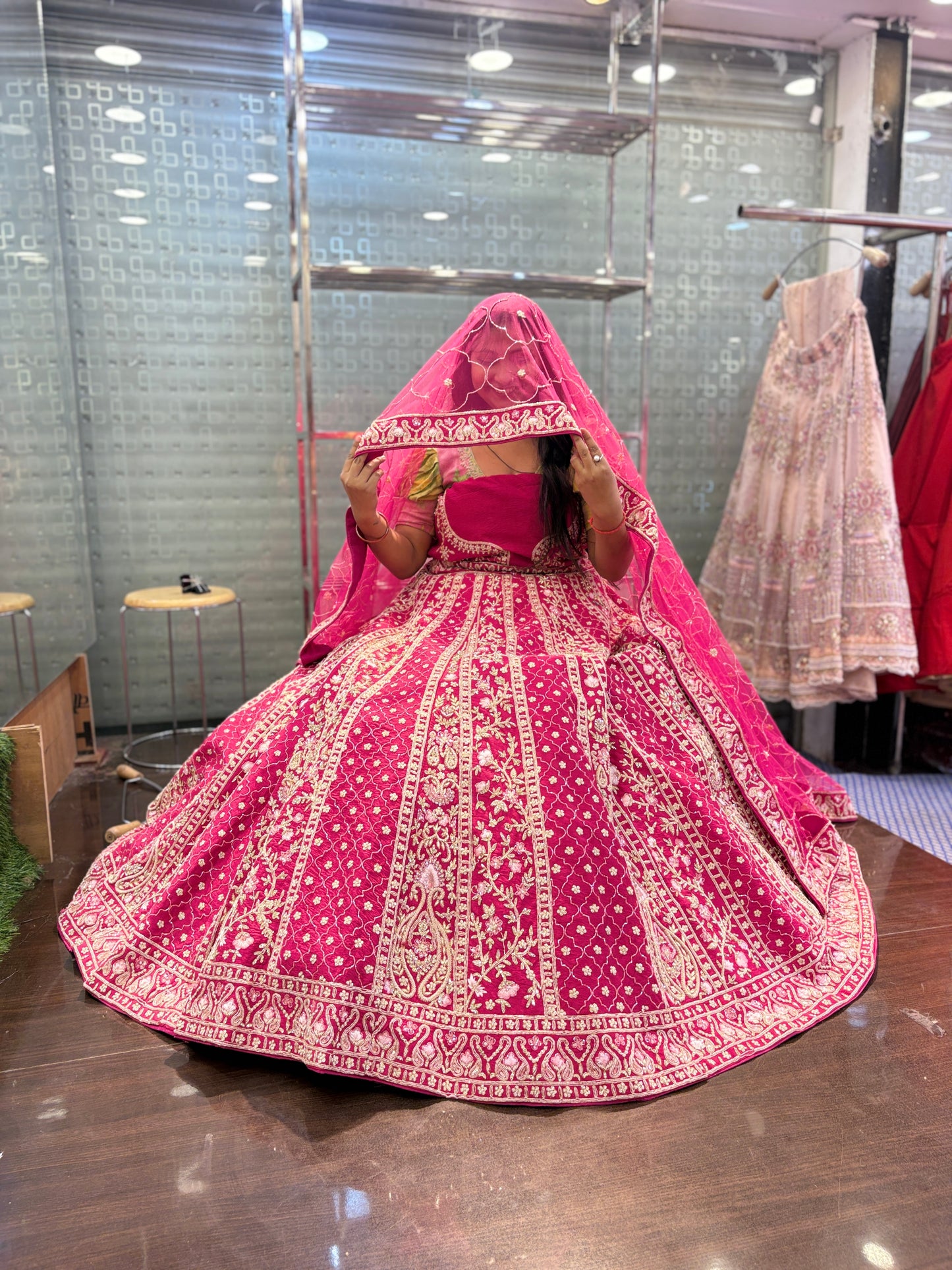 Astonishing red bridal Lehenga
