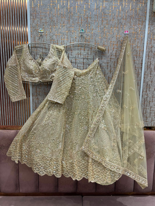Golden Crop Top Lehenga