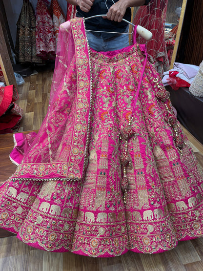 Rani pink Ball Bridal Lehenga