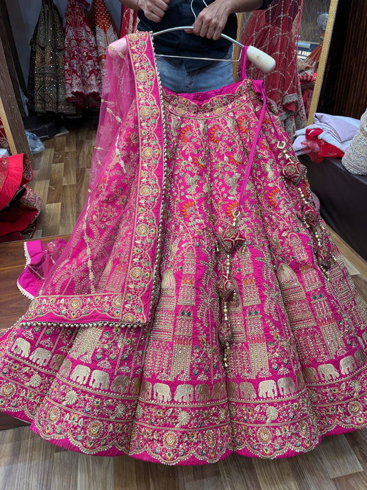 Rani pink Ball Bridal Lehenga