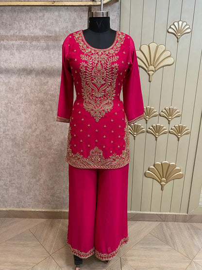 Blue Long Sharara Suit Dress Material