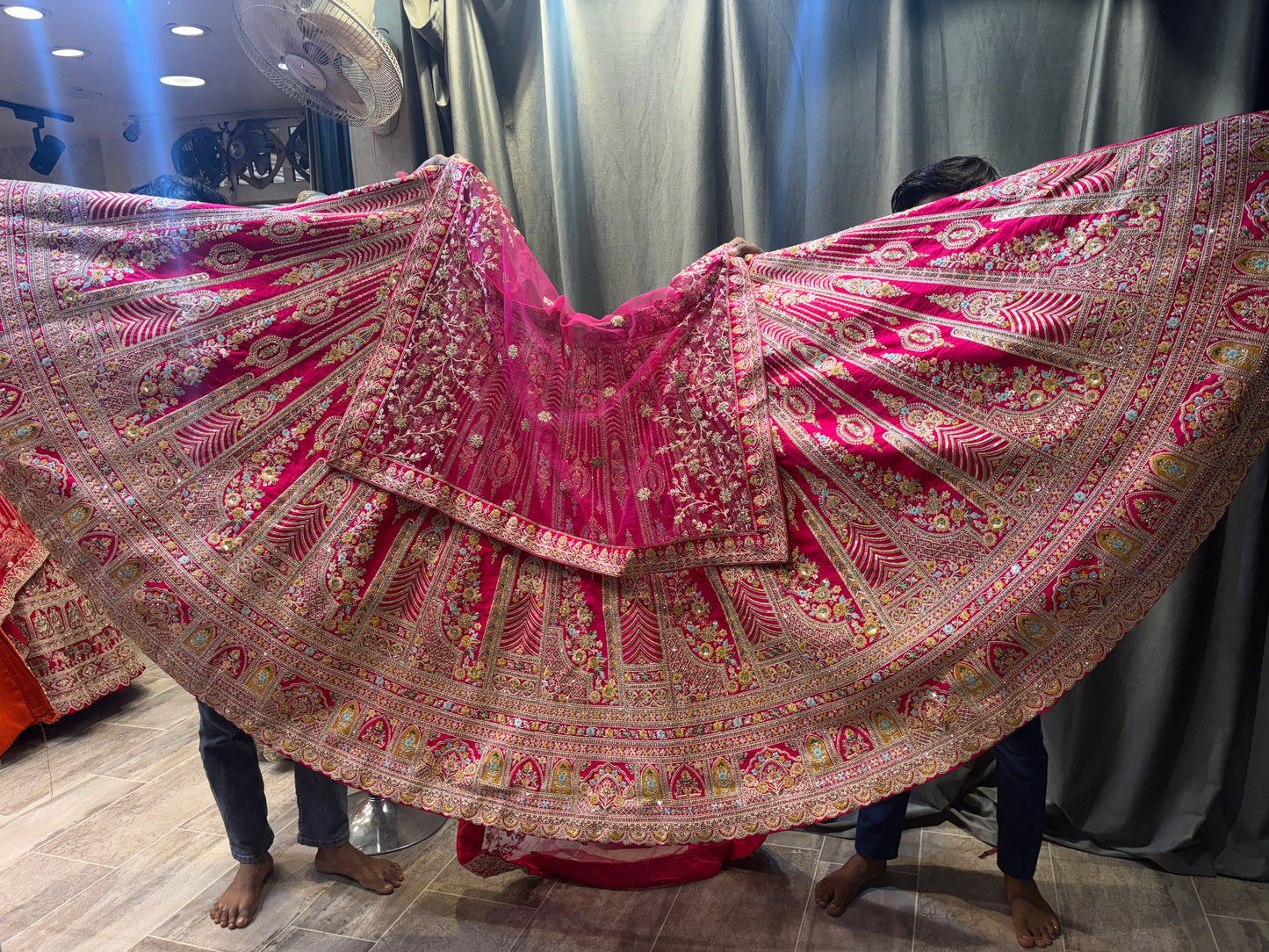Gorgeous Rani pink Crop Top Lehenga