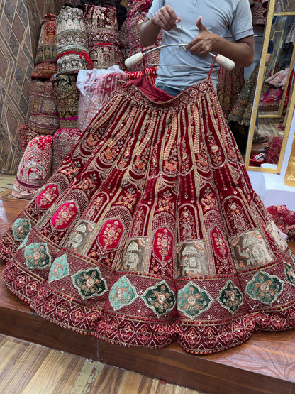 Maroon Ball Bridal Lehenga