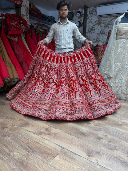 Red peacock Ball Bridal Lehenga