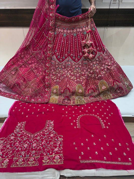 Khoobsurat Red Jhumka bridal Lehenga