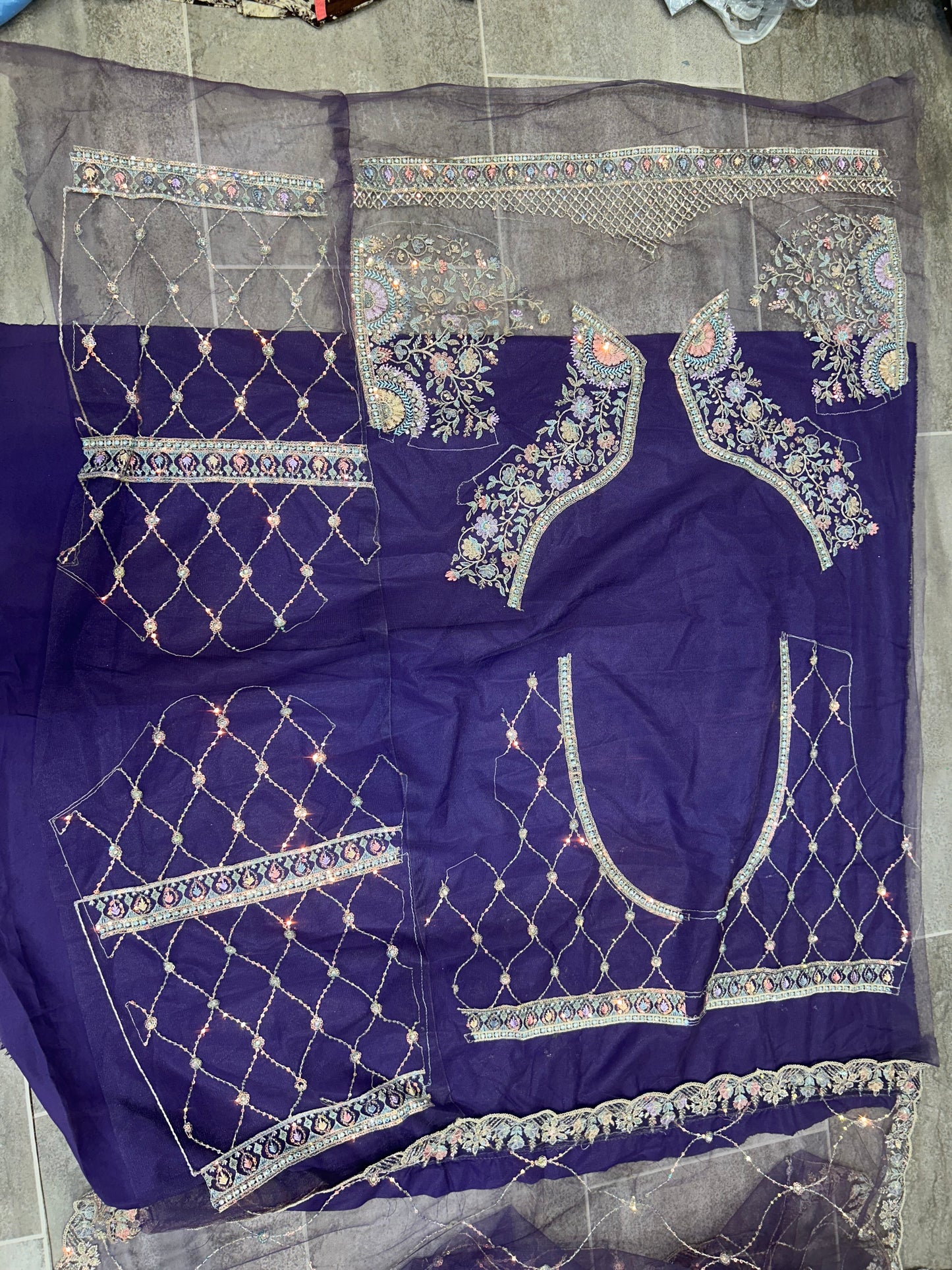 Pretty purple handwork Lehenga