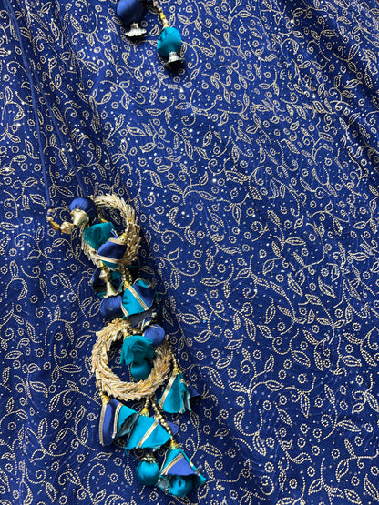 Fabulous navy blue crop top Lehenga