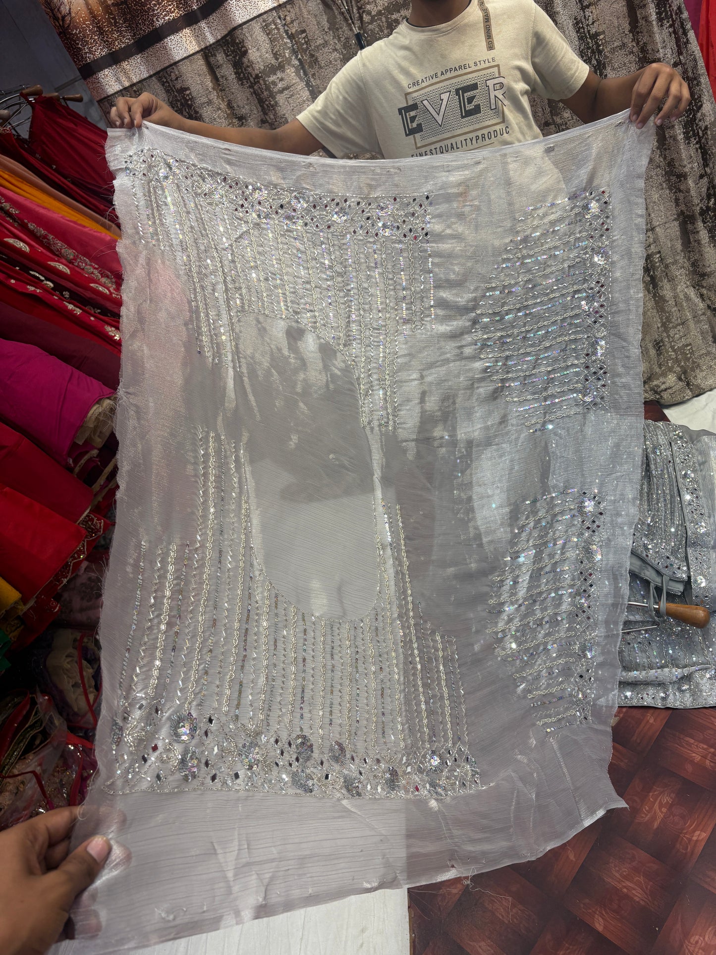 Gorgeous silver grey bridal Lehenga