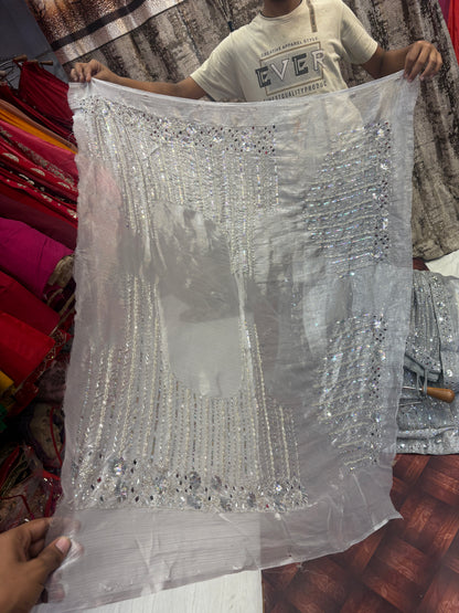 Gorgeous silver grey bridal Lehenga