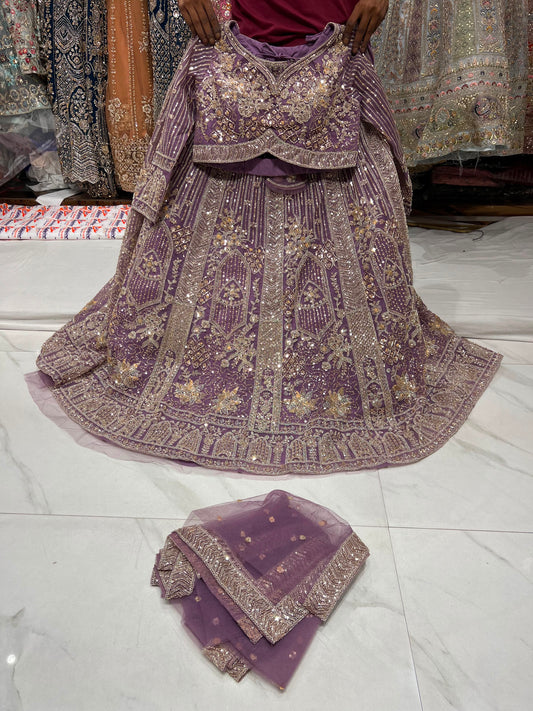 Baby Pink Crop Top Lehenga