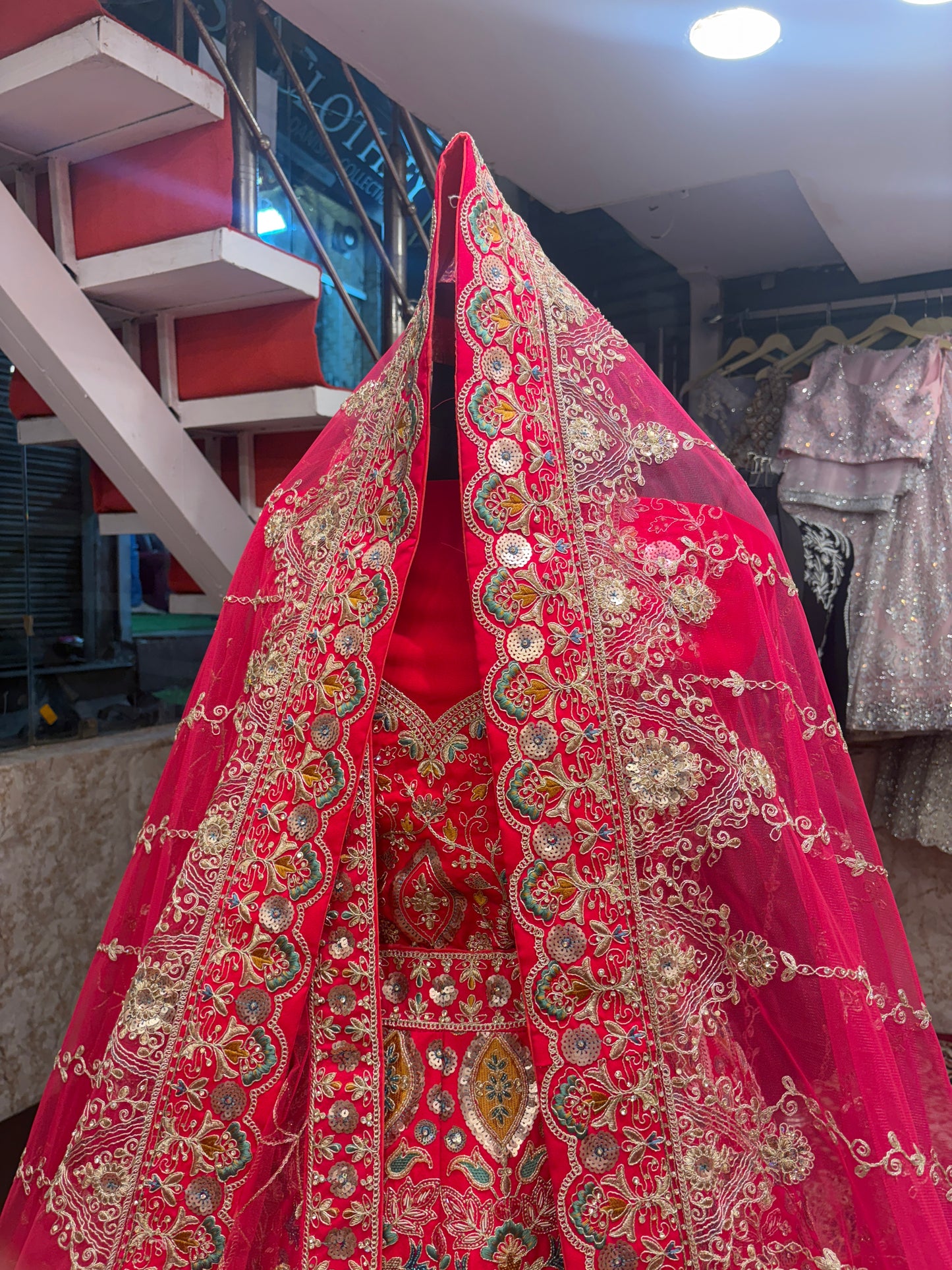 Pretty bridal peacock Lehenga sherwani combo