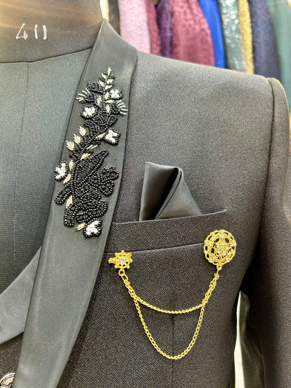 Lovely black groom outfit