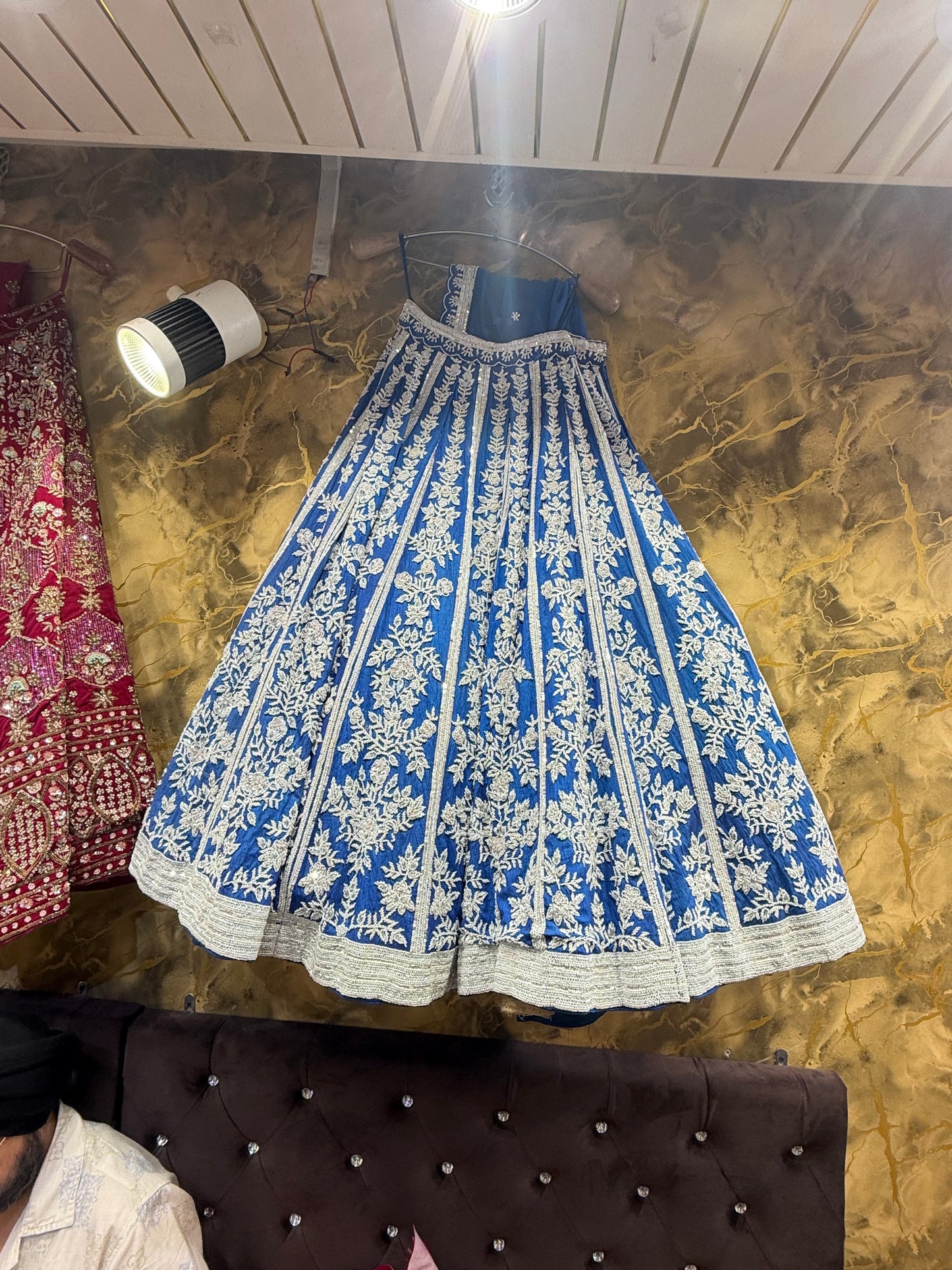 Silver Blue Designer Lehenga