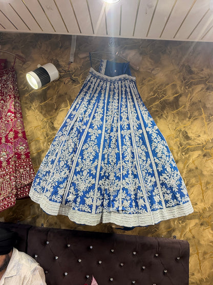 Silver Blue Designer Lehenga