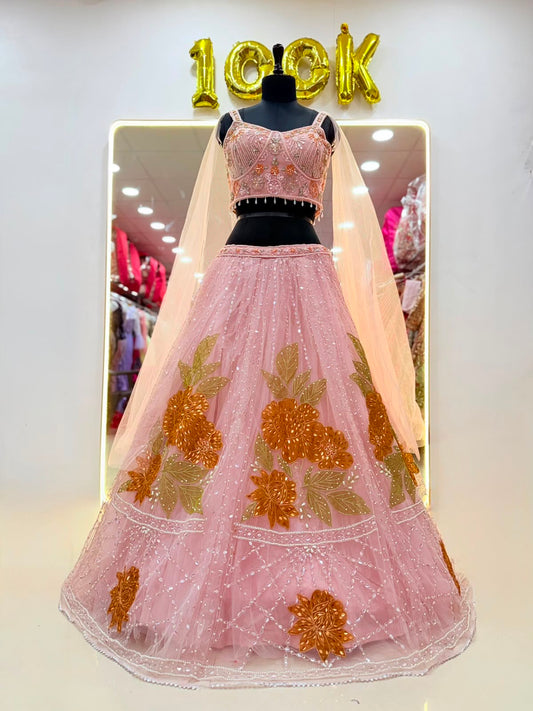 Pink Pdp Crop Top Lehenga