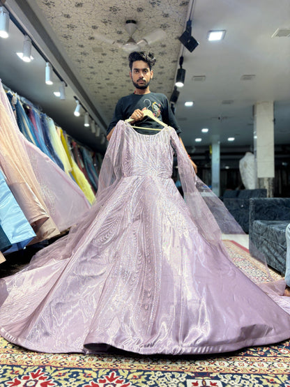 Gorgeous pink gown big flair