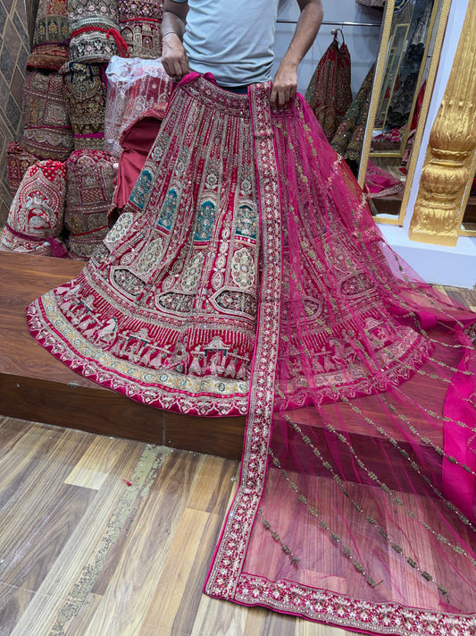 Rani pink Doli Barat Bridal Lehenga