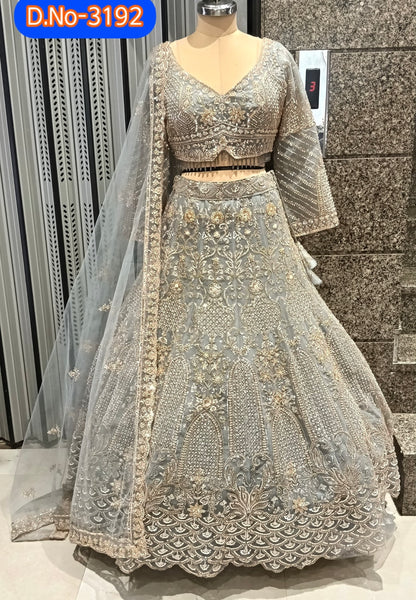 Sea Green Crop Top Lehenga