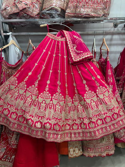 Rani pink Bridal Lehenga