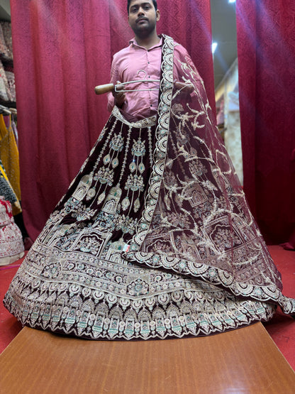 Beautiful maroon bridal Lehenga