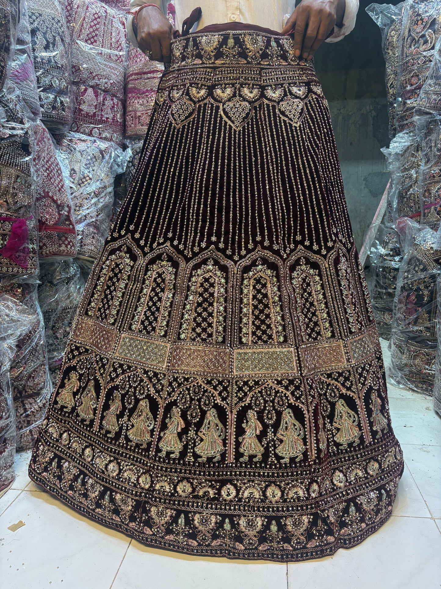 Glamorous maroon doli barat Lehenga