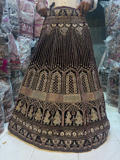 Glamorous maroon doli barat Lehenga