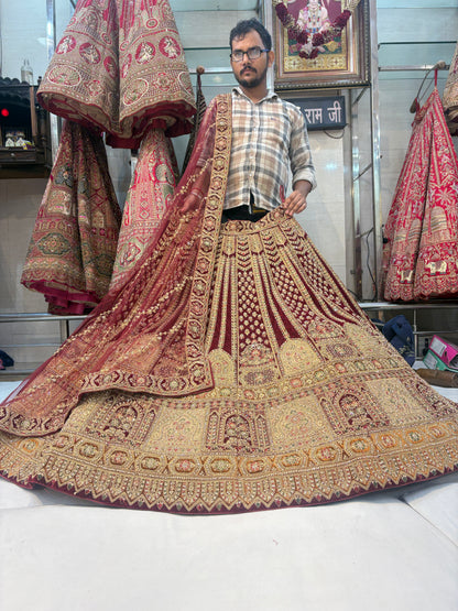 Amazing maroon bridal Lehenga