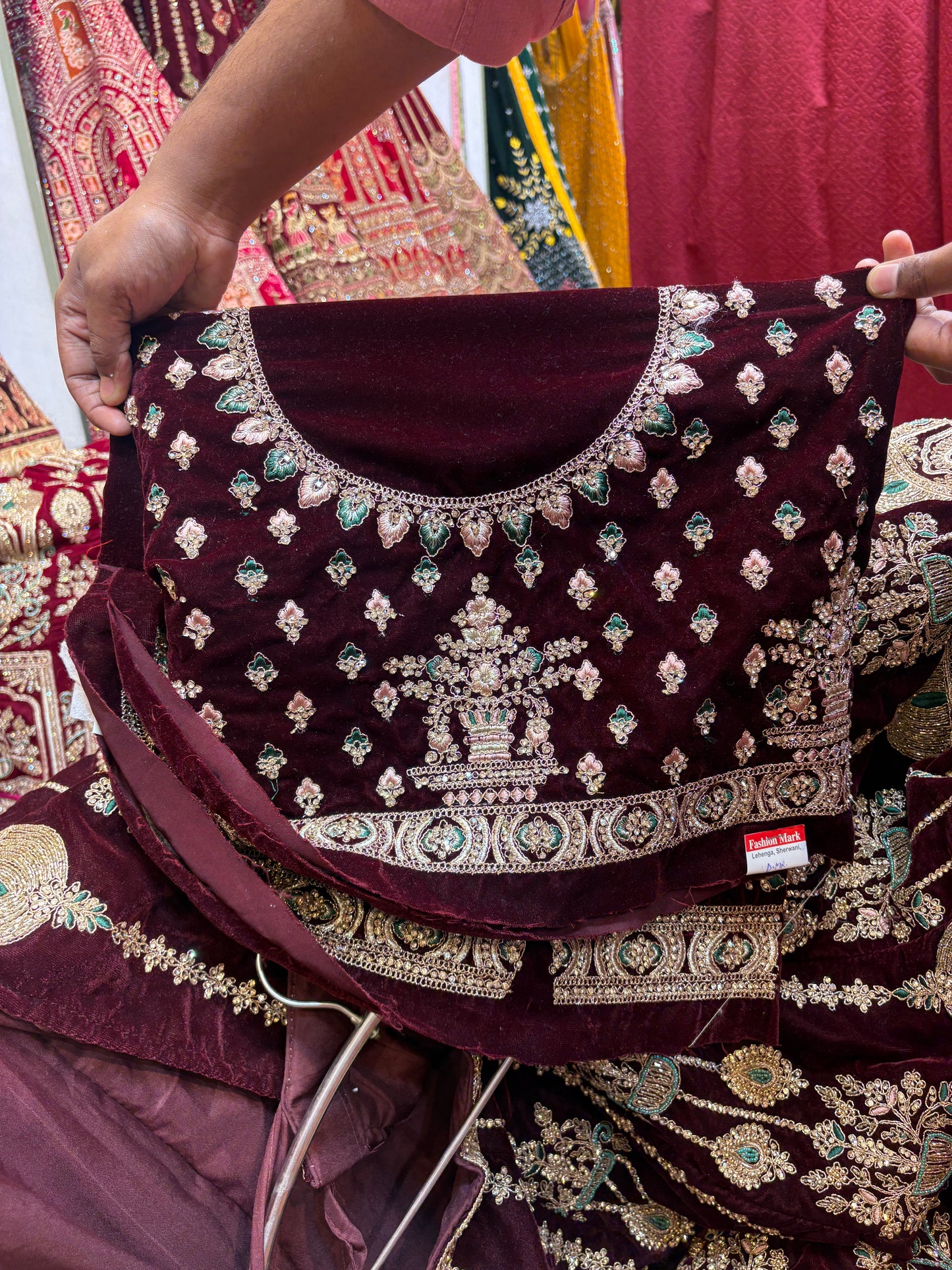 Beautiful maroon bridal Lehenga