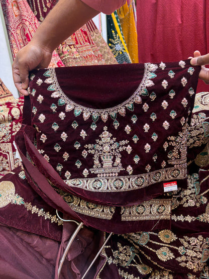 Beautiful maroon bridal Lehenga