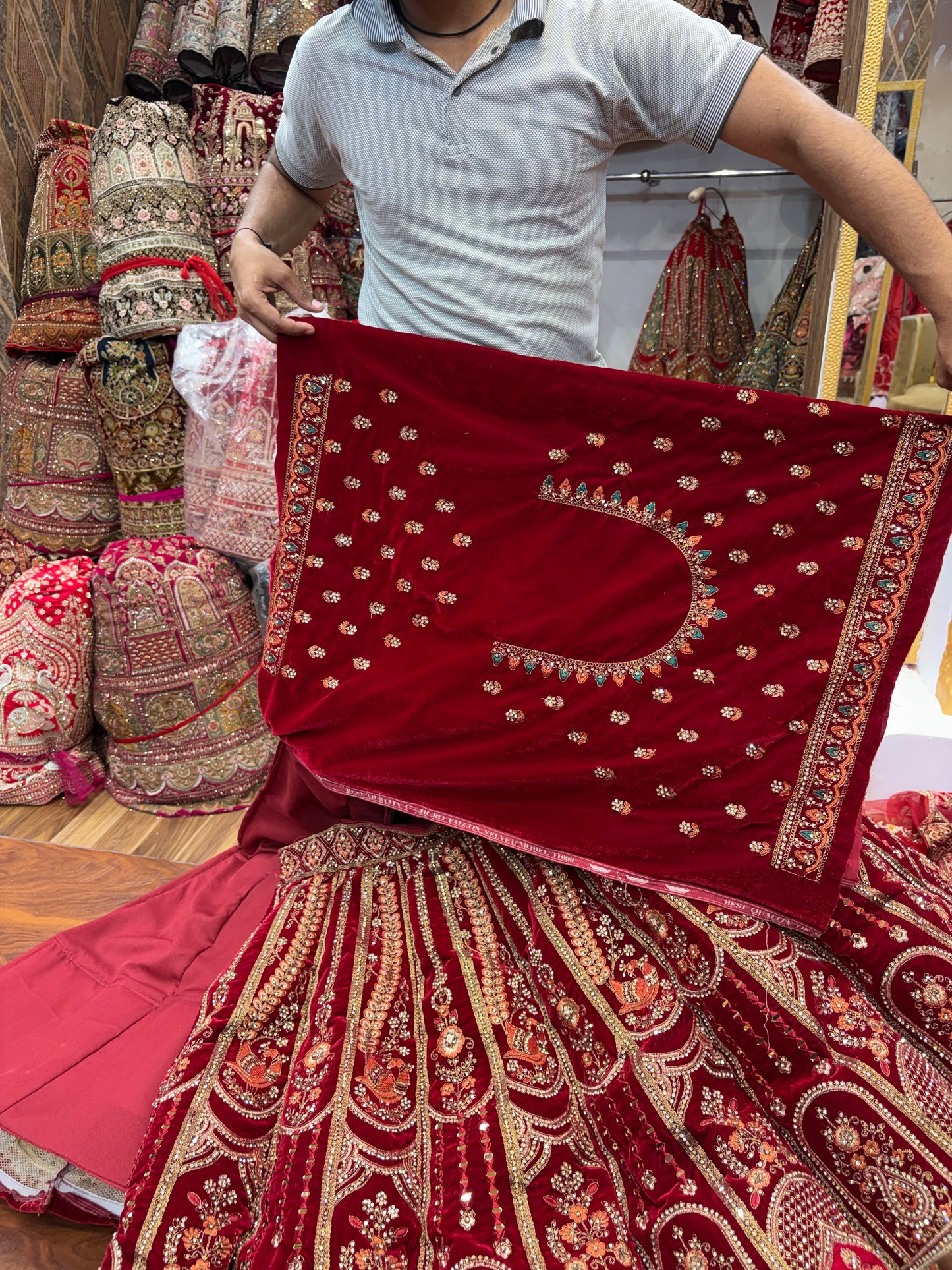 Maroon Ball Bridal Lehenga