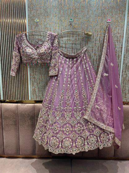 Pink jewellery theme Crop top Lehenga