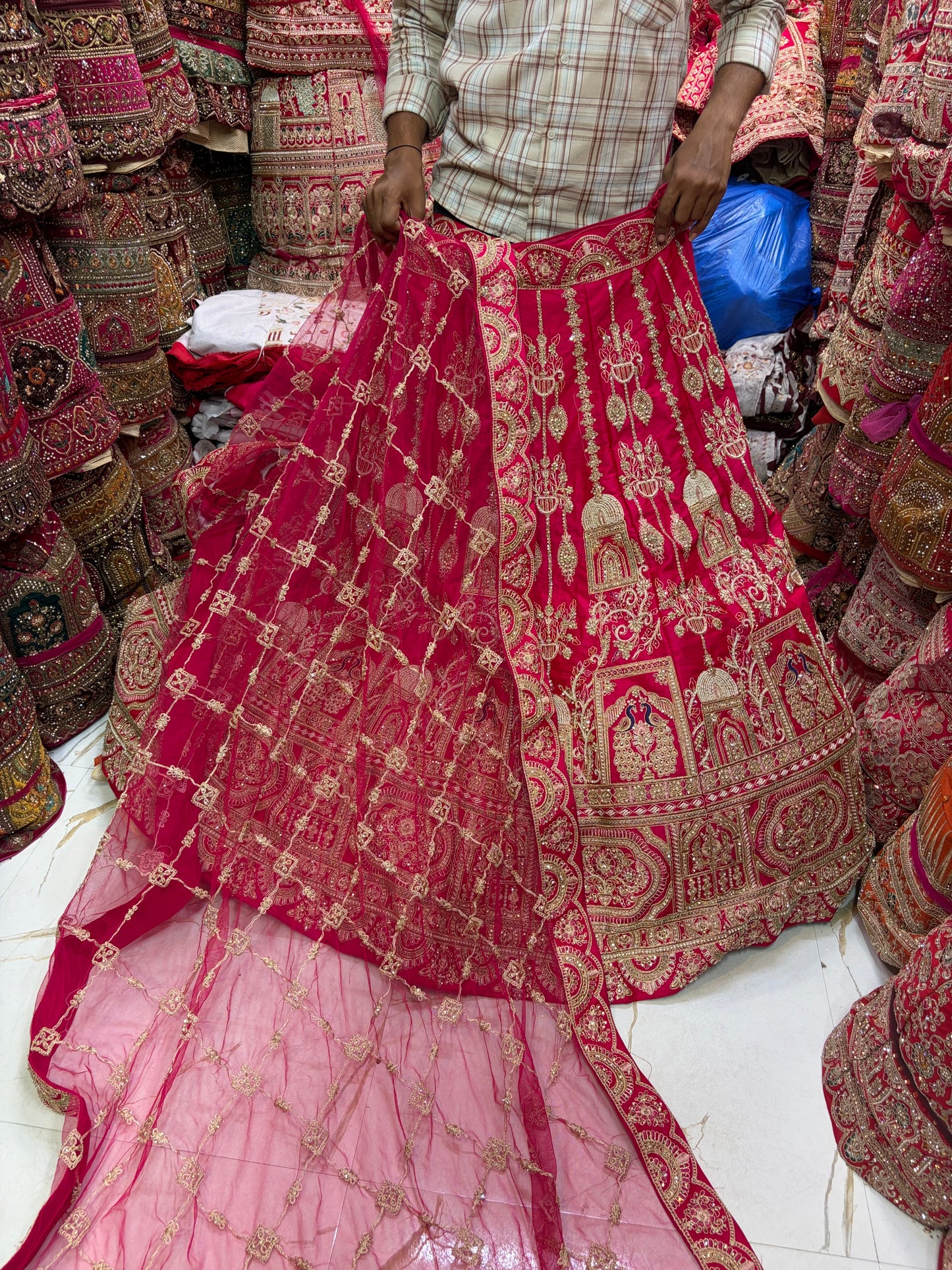 Rani pink Doli Barat Bridal Lehenga
