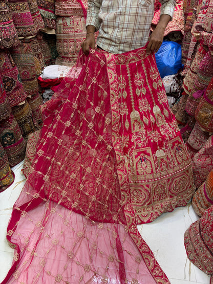 Rani pink Doli Barat Bridal Lehenga