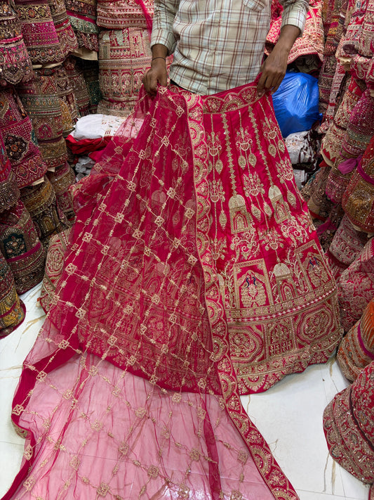 Rani pink Doli Barat Bridal Lehenga