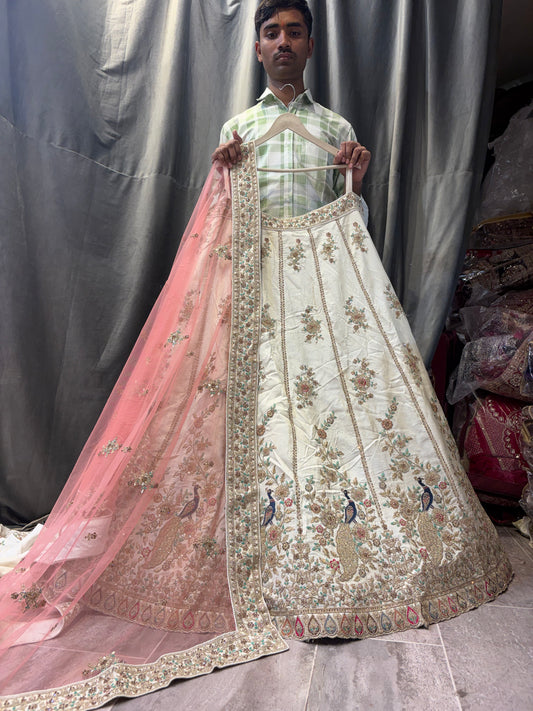 White peacock Lehenga