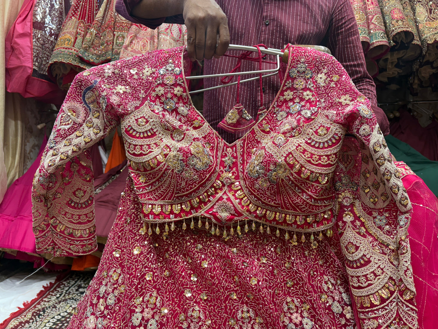 Something different Light pink peacock crop top Lehenga Happy Customer