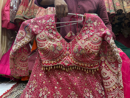 Something different Light pink peacock crop top Lehenga Happy Customer