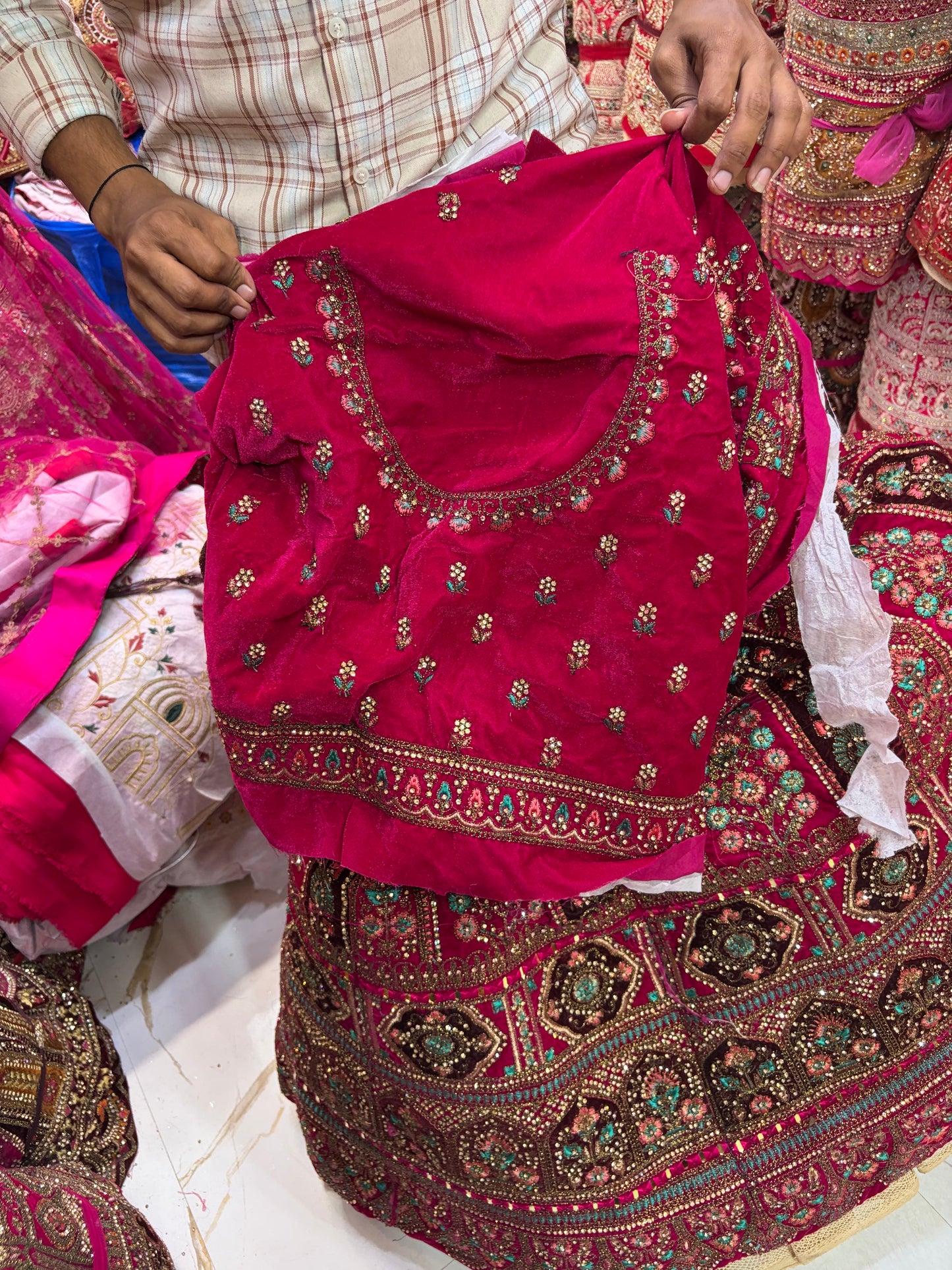 Rani pink bridal Lehenga