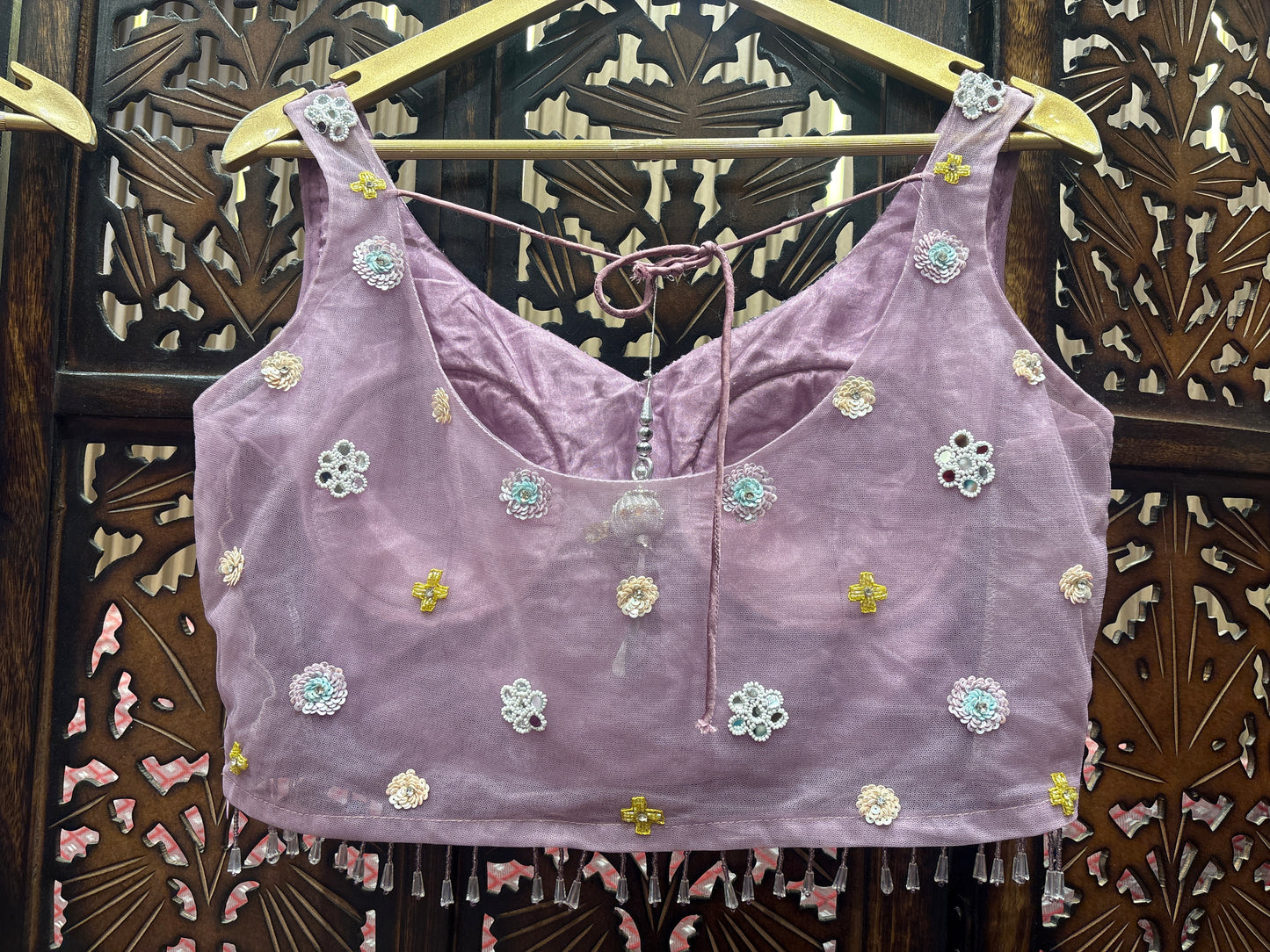 Engaging pink crop top Lehenga