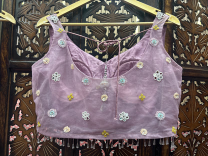 Engaging pink crop top Lehenga