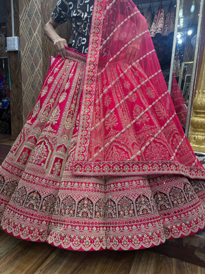 Astonishing red Ball bridal Lehenga